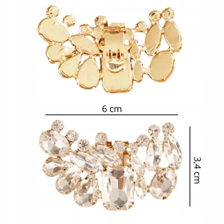 ECARLA klipsy do butów z kryształkami, cyrkoniami KDB55 2szt