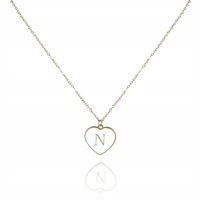 ECARLA naszyjnik ze stali szlachetnej pozłacanej Literka N NST2058N
