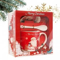 ECARLA kubek świąteczny ze spodkiem i łyżeczką w pudełku KB19WZ2 400ml