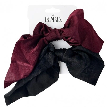 ECARLA zestaw gumek apaszek 2szt Czarna i Bordowa GUM196