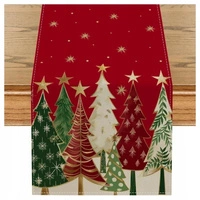 ECARLA Boże Narodzenie bieżnik na stół świąteczny 180x33cm Choinki BZK05