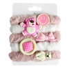 ECARLA zestaw gumek-frotek do włosów 5w1 Białe Różowe OGUM175