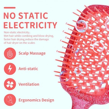 ECARLA szczotka do rozczesywania włosów, suszenia, masażu Różowa SCZ17CR