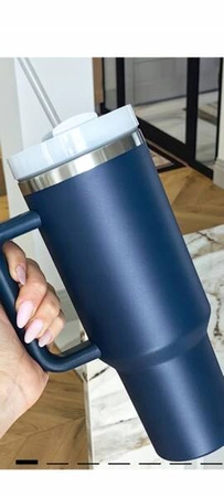 ECARLA kubek termiczny z uchwytem i rurką 1000ml Granat CUP05