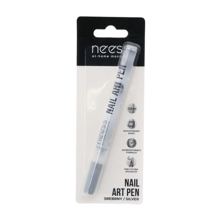 NESS Nail Art Pen pisak do zdobienia paznokci Srebrny 2452 3,8ml