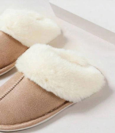 ECARLA kapcie ocieplane z futerkiem, antypoślizgowe , rozmiar 39 PAN01R39
