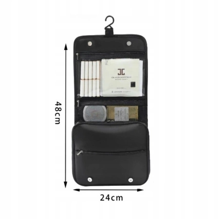 ECARLA kosmetyczka rozkładana z rączką 24x24x3cm Czarna KS153CZ