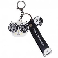 ECARLA brelok do kluczy KOT w okularach Biały BRL331B