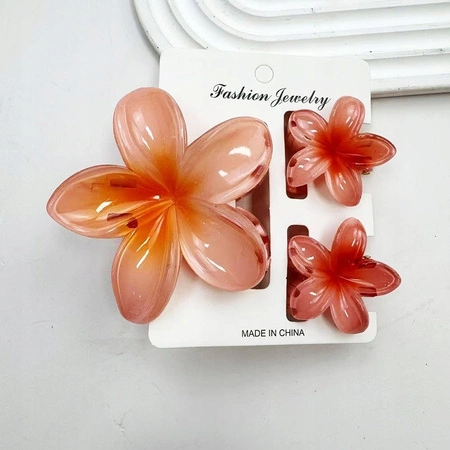 ECARLA zestaw spinek-klamer do włosów Kwiat XL +2 mini Brzoskwinia SP419