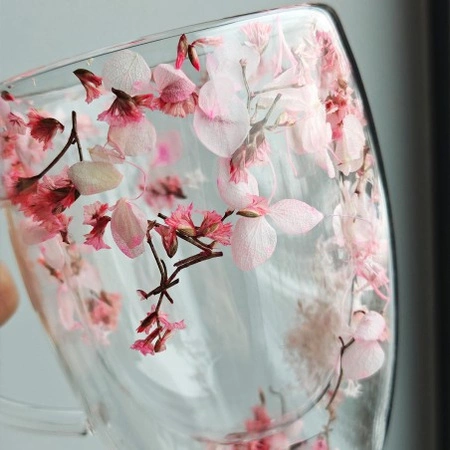 ECARLA szklanka termiczna z podwójną ścianką i płatkami kwiatów Róż 300ml SZK101