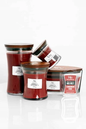 WOODWICK PlusWick mała świeca w słoiku CINNAMON CHAI 85g