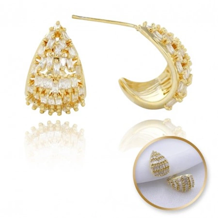 ECARLA kolczyki ze stali szlachetnej platerowanej 14k złotem KST3369