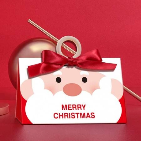 ECARLA torebka ozdobna świąteczna z kokardą 17x10x8,5cm Merry Christmas Czerwone OPO36