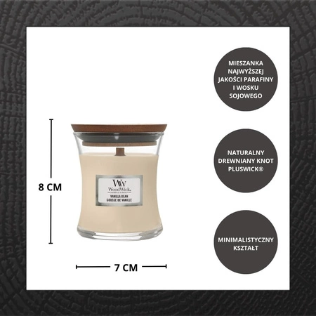 WOODWICK PlusWick mała świeca w słoiku VANILLA BEAN 85g