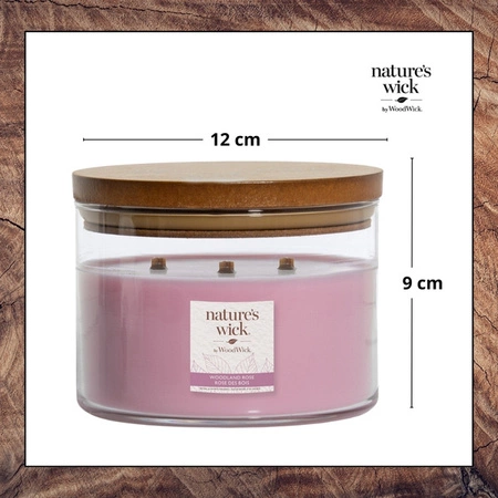 WOODWICK Natures Wick świeca w słoiku Woodland Rose 433g