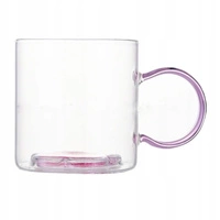 ECARLA szklanka z brokatowtym kwiatkiem w środku 250ml SZK143