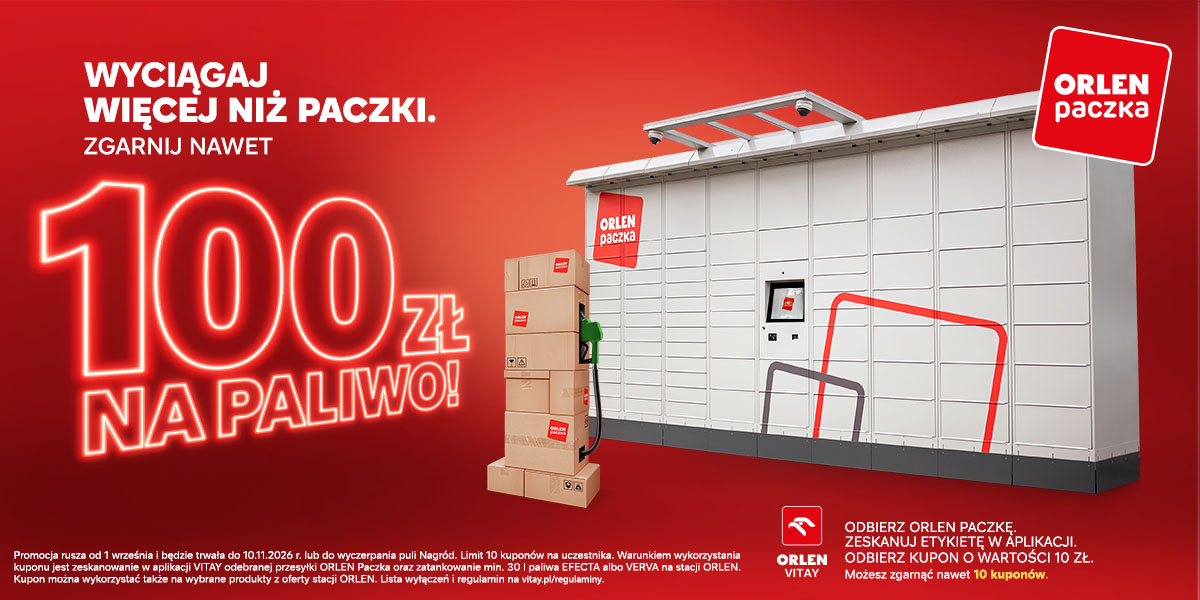 Zgarnij 10zł na paliwo za zamówienie paczki przez orlenPaczka