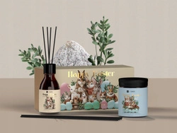 HISKIN Home Happy Easter zestaw zapachowy [świeca Chocolate Eggs 200ml + dyfuzor Garden Party 80ml]