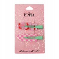 ECARLA zestaw spinek do włosów 2szt Wisienki Krata SP392