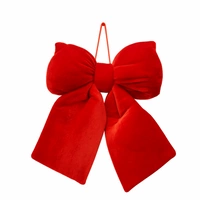 ECARLA Ozdoba Świąteczna kokarda aksamitna Czerwona 20x20cm WOZ42