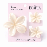 ECARLA zestaw spinek-klamer do włosów Kwiat XL +2 mini Białe SP442