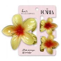 ECARLA zestaw spinek-klamer do włosów Kwiat XL +2 mini Żółte SP421