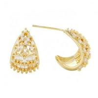 ECARLA kolczyki ze stali szlachetnej platerowanej 14k złotem KST3369