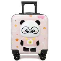 ECARLA walizka kabinowa dla dzieci z szyfrem Panda Różowa WP08