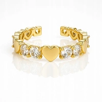 ECARLA pierścionek ze stali chirurgicznej platerowanej złotem PST970R6