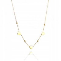 ECARLA naszyjnik ze stali szlachetnej pozłacanej KULKI SERCA NST2033