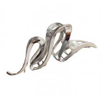 ECARLA spinka do włosów klamra XL Brudne Złoto z Perełą SP235 