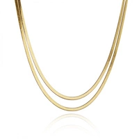 ECARLA naszyjnik podwójny ze stali szlachetnej pozłacanej ŻMIJKI NST2178