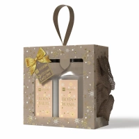 HISKIN Christmas Lady Set zestaw [MYJKA + balsam + żel pod prysznic] Beżowy