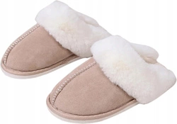 ECARLA kapcie ocieplane z futerkiem, antypoślizgowe , rozmiar 40 PAN01R40