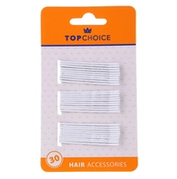 TOP CHOICE wsuwki do włosów białe 30szt 