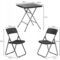 ECARLA zestaw mebli balkonowych Bistro Czarne SC07