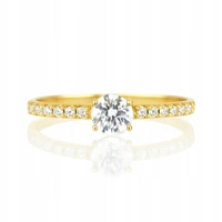 ECARLA pierścionek ze stali chirurgicznej platerowanej złotem R8 PST960R8