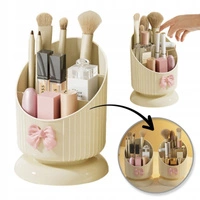 ECARLA organizer na pędzle 15,8x11cm Kremowy z różową kokardką CB67 