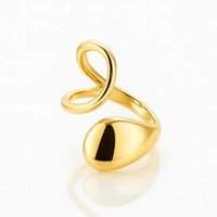 ECARLA pierścionek ze stali chirurgicznej platerowanej złotem PST987