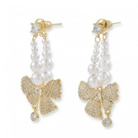 ECARLA kolczyki ze stali szlachetnej platerowanej 14k złotem KOKARDKA KST3342