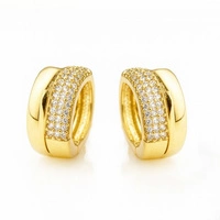 ECARLA kolczyki ze stali szlachetnej platerowanej 14k złotem KST3424