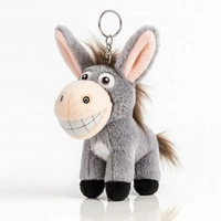 ECARLA brelok do kluczy pluszowy OSIOŁEK z ogonkiem Szary BRL381SZ