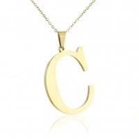 ECARLA naszyjnik ze stali szlachetnej pozłacanej Literka C NST100C