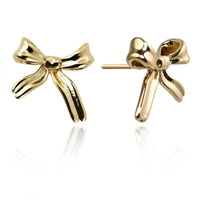 ECARLA kolczyki ze stali szlachetnej platerowanej 14k złotem KOKARDY KST3371