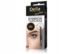 DELIA Eyebrow Expert pęseta do brwi Czarna ze Złotym Logo 1szt