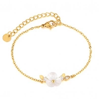 ECARLA bransoletka na rękę ze stali chirurgicznej pozłacanej KWIAT BST1516