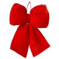 ECARLA Ozdoba Świąteczna kokarda aksamitna Czerwona 29x33cm WOZ43