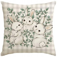 ECARLA Wiosna poszewka na poduszkę 45x45cm Wielkanoc Króliczki POD226