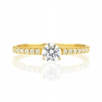 ECARLA pierścionek ze stali chirurgicznej platerowanej złotem R7 PST960R7