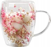 ECARLA szklanka termiczna z podwójnym dnem i gipsówką w środku SZK78 300ml